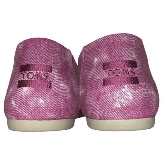 TOMS Alpargata Dark Fuchsia Repreve Distressed Washed Canvas Shoes Flats NIB - Picture 5 of 9
